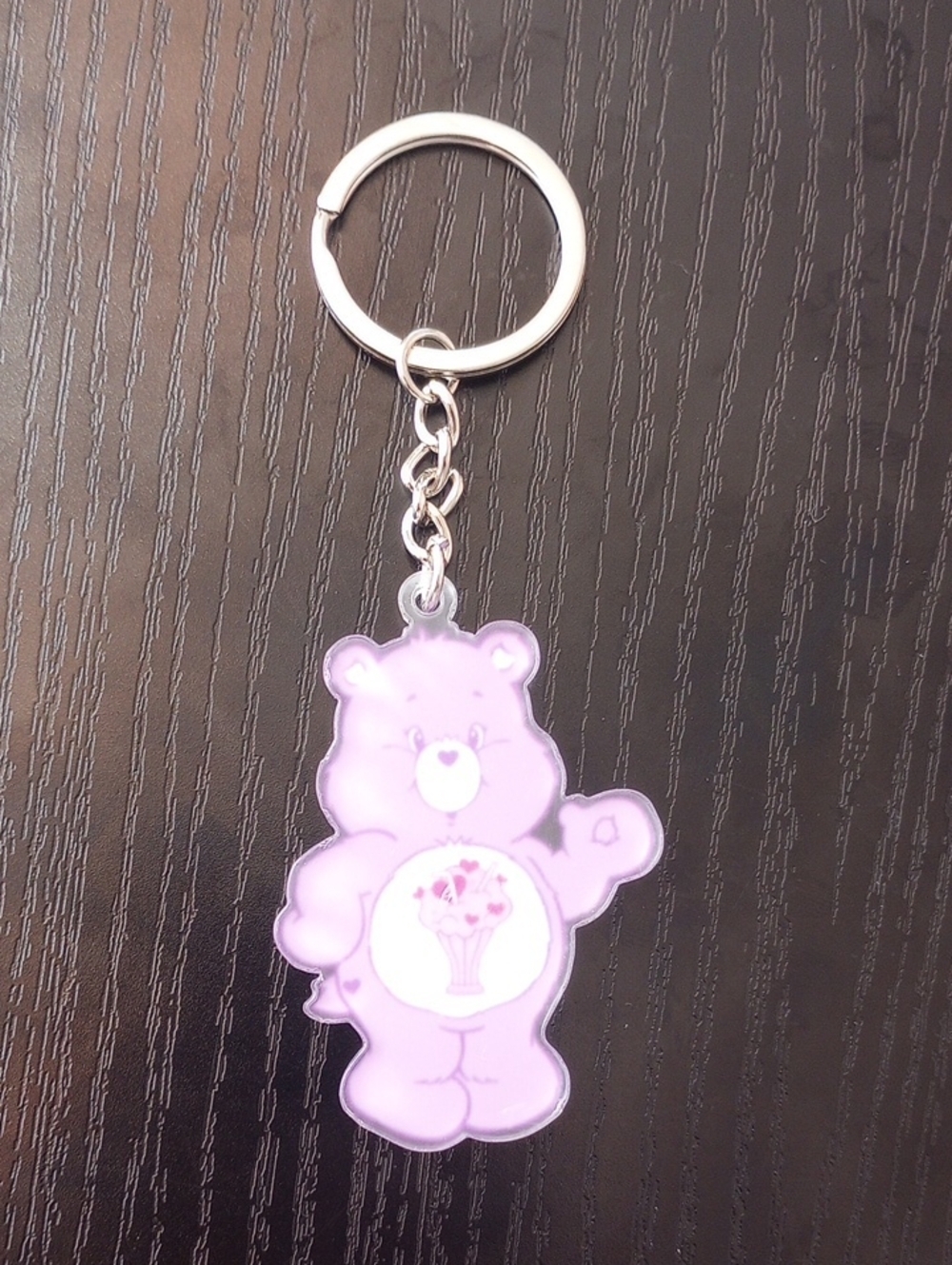 Care Bears Lavender Purple Share Bear Acrylic Keychain Bag Accessory